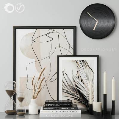 现代麦穗花瓶烛台沙漏摆件